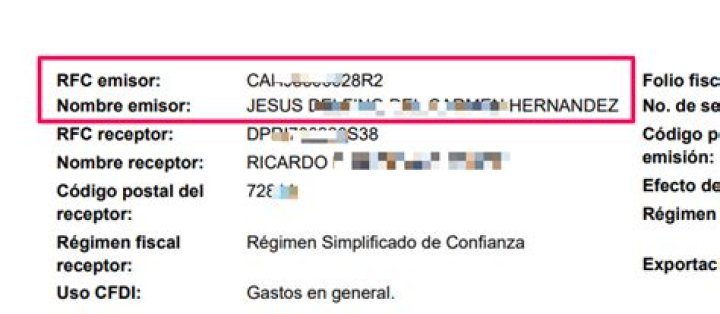 Datos del Emisor y Receptor